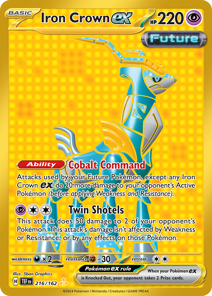 Iron Crown ex 216/162 Hyper Rare card from Temporal Forces