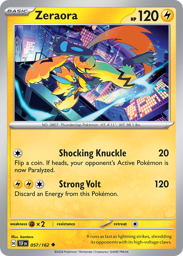 Zeraora 57 Uncommon card from Temporal Forces