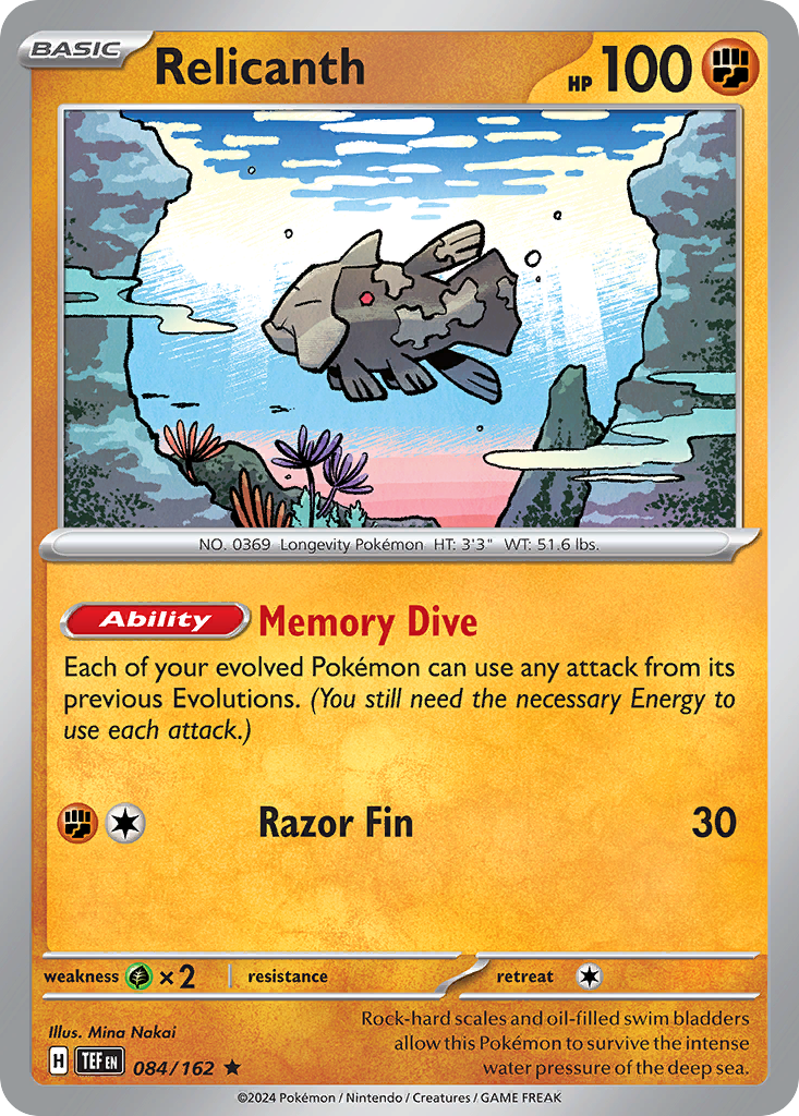Relicanth 84 Rare card from Temporal Forces