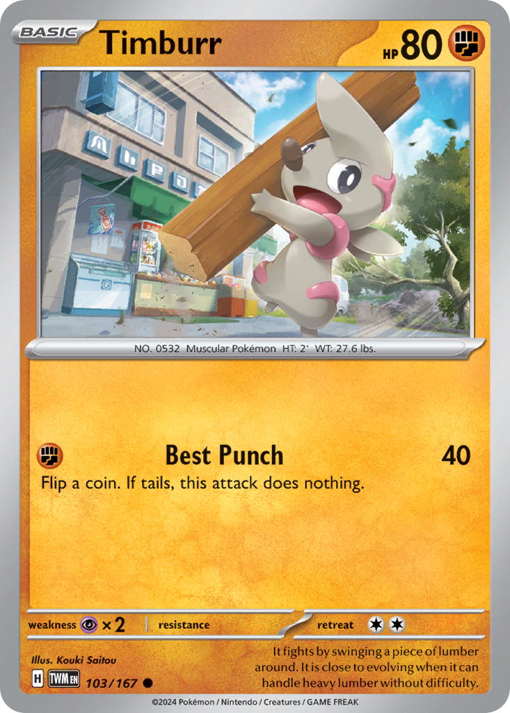 Timburr 103 Common card from Twilight Masquerade