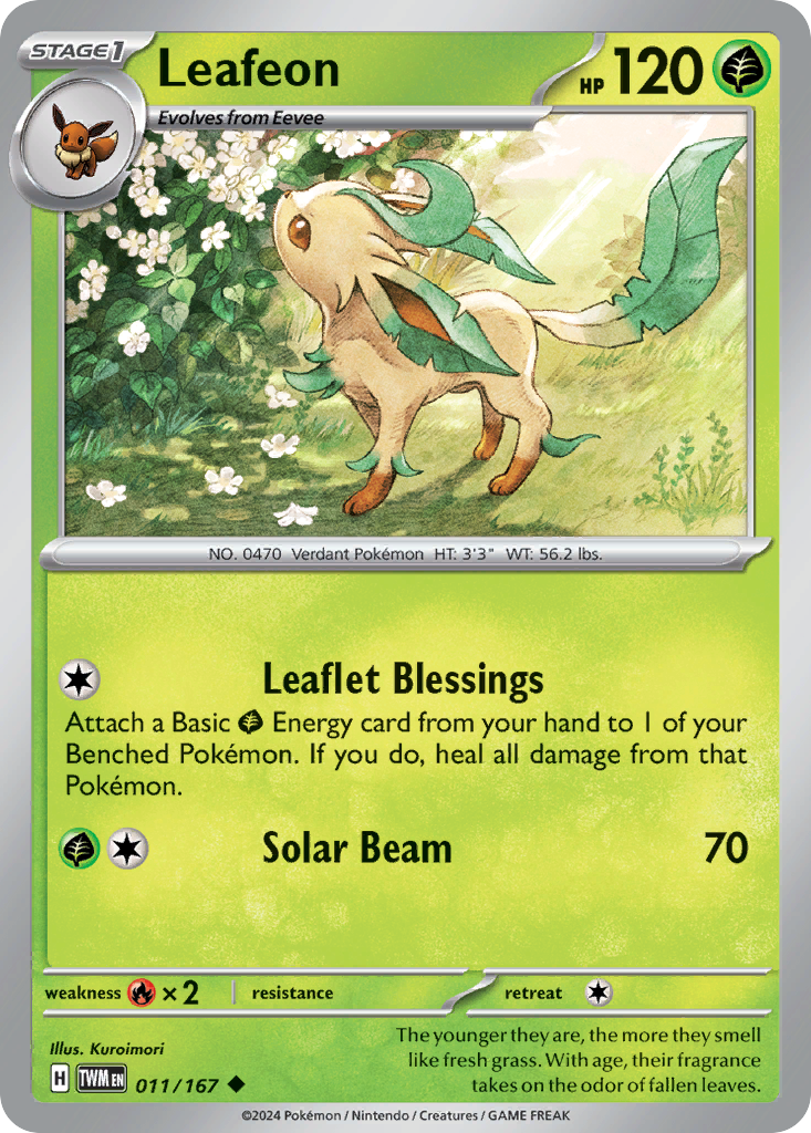Leafeon 11 Uncommon card from Twilight Masquerade