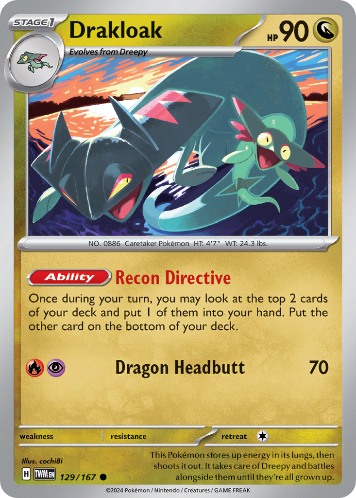 Drakloak 129 Common card from Twilight Masquerade