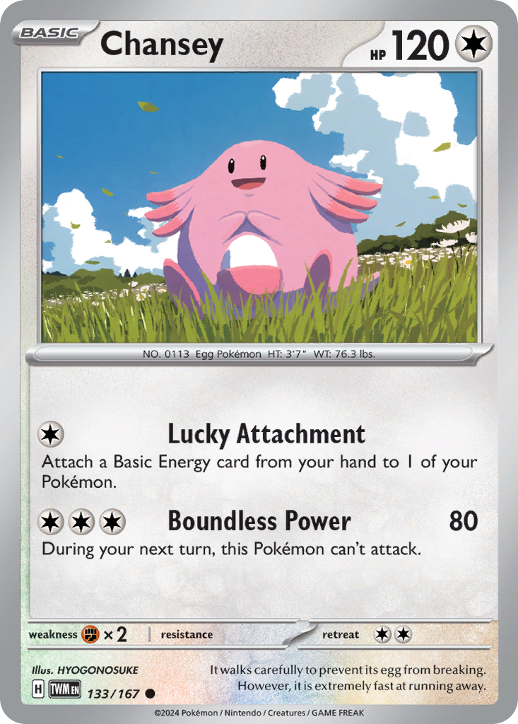 Chansey 133 Common card from Twilight Masquerade