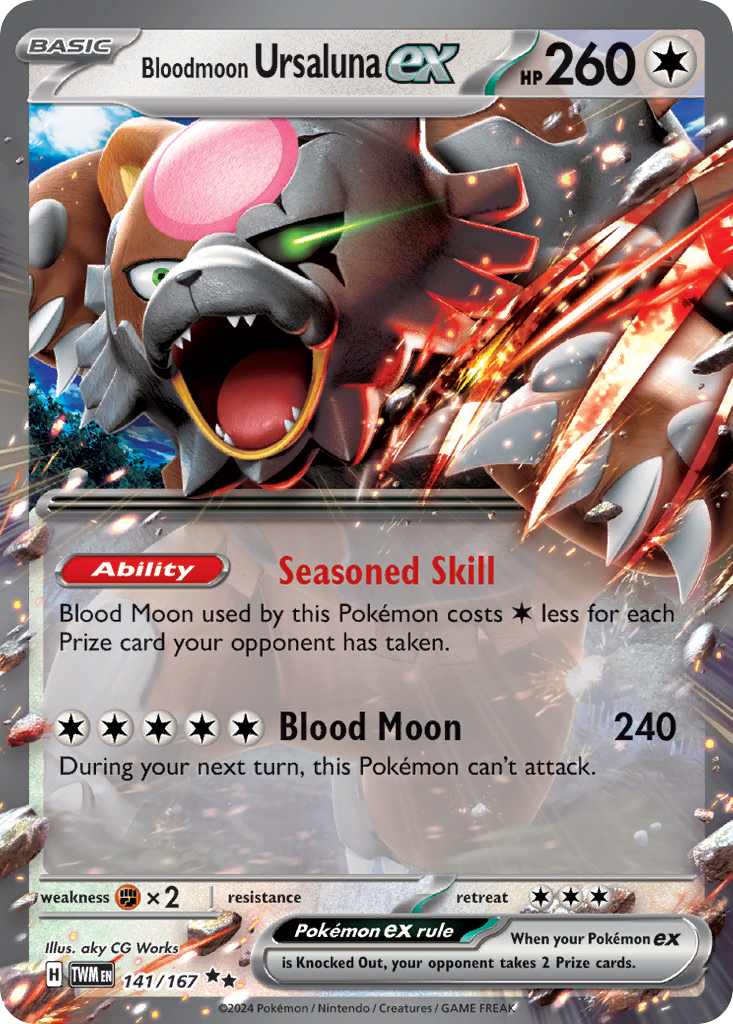 Bloodmoon Ursaluna ex 141 Double Rare card from Twilight Masquerade