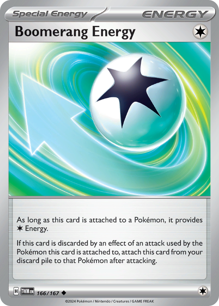 Boomerang Energy 166 Uncommon card from Twilight Masquerade