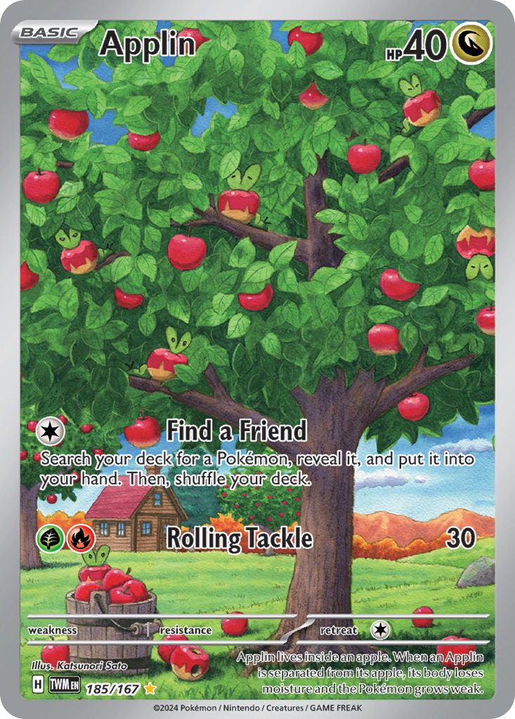 Applin 185 Illustration Rare card from Twilight Masquerade