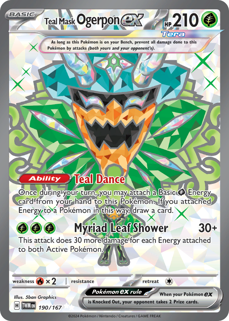 Teal Mask Ogerpon ex 190 Ultra Rare card from Twilight Masquerade