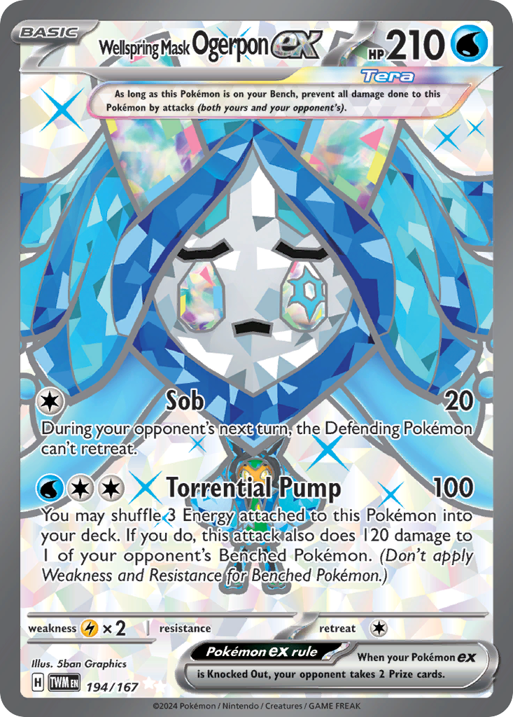 Wellspring Mask Ogerpon ex 194 Ultra Rare card from Twilight Masquerade