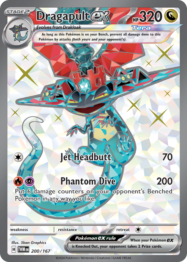Dragapult ex 200 Ultra Rare card from Twilight Masquerade