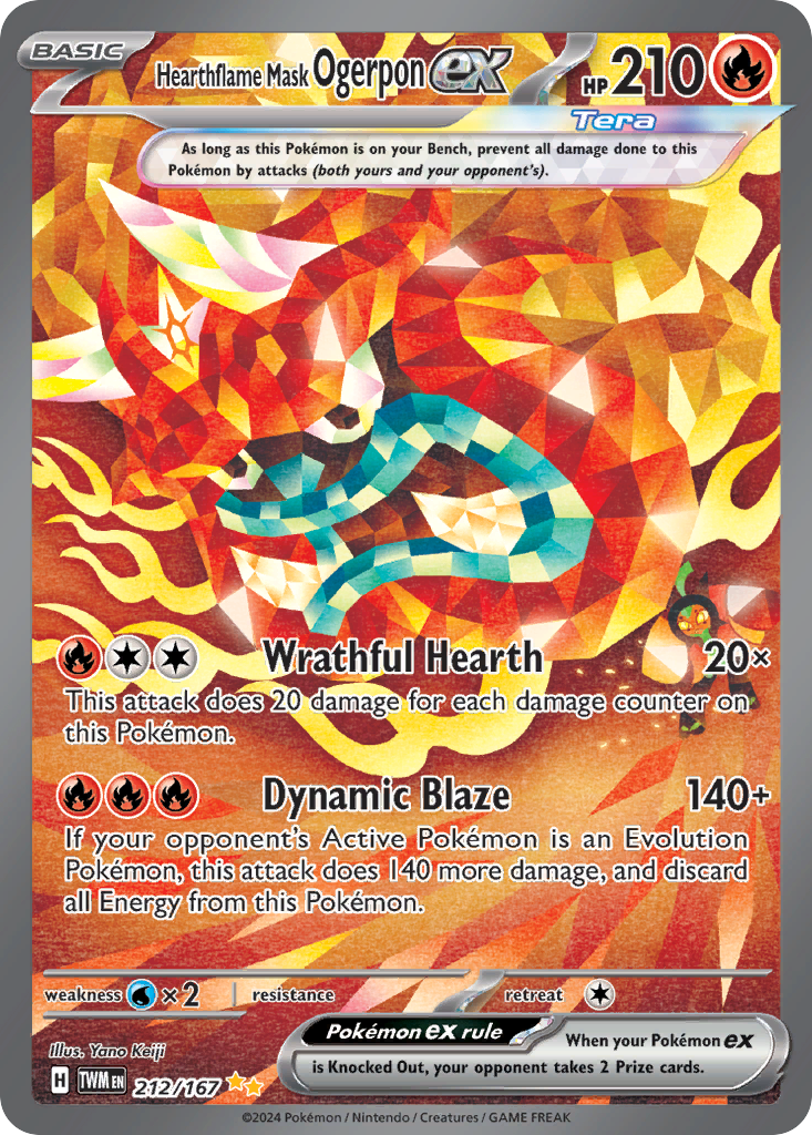 Hearthflame Mask Ogerpon ex 212 Special Illustration Rare card from Twilight Masquerade