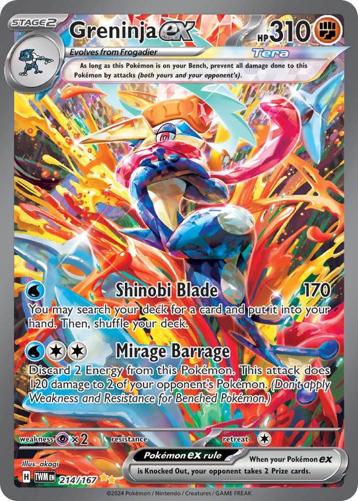 Greninja ex 214 Special Illustration Rare card from Twilight Masquerade