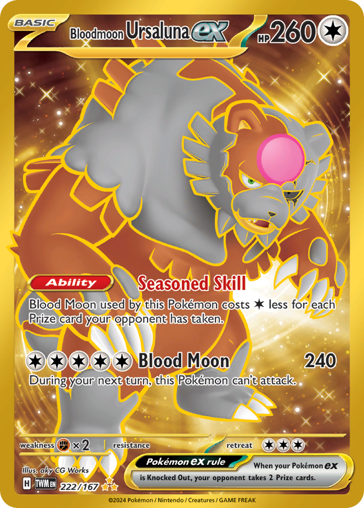 Bloodmoon Ursaluna ex 222 Hyper Rare card from Twilight Masquerade