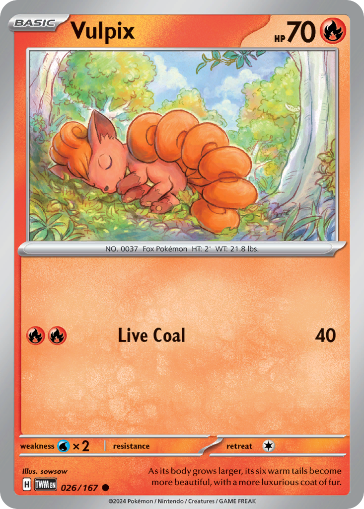 Vulpix 26 Common card from Twilight Masquerade