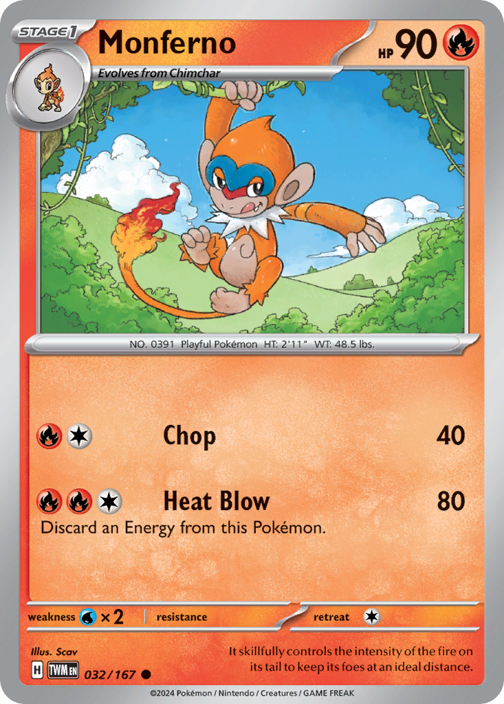 Monferno 32 Common card from Twilight Masquerade