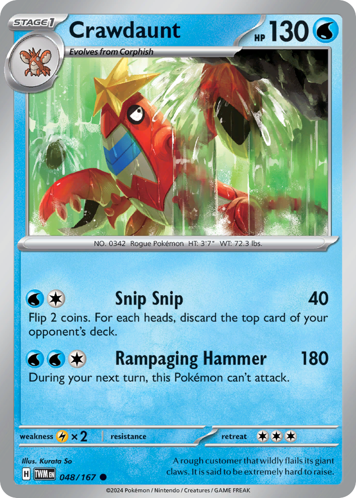 Crawdaunt 48 Common card from Twilight Masquerade