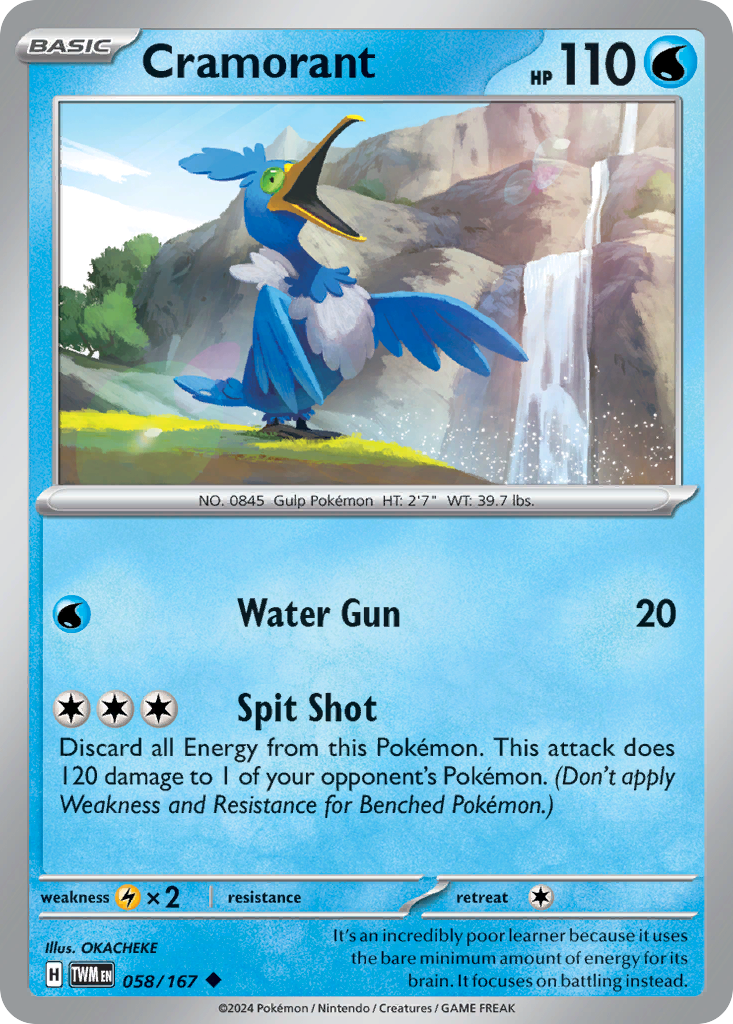 Cramorant 58/167 Uncommon card from Twilight Masquerade