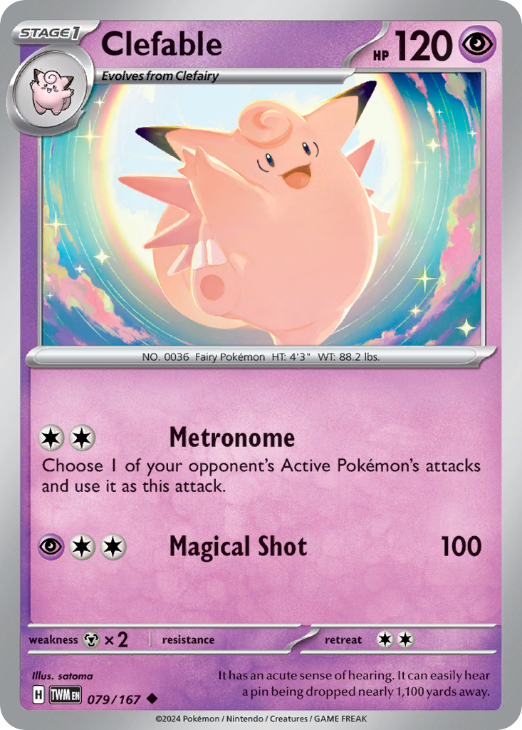 Clefable 79/167 Uncommon card from Twilight Masquerade
