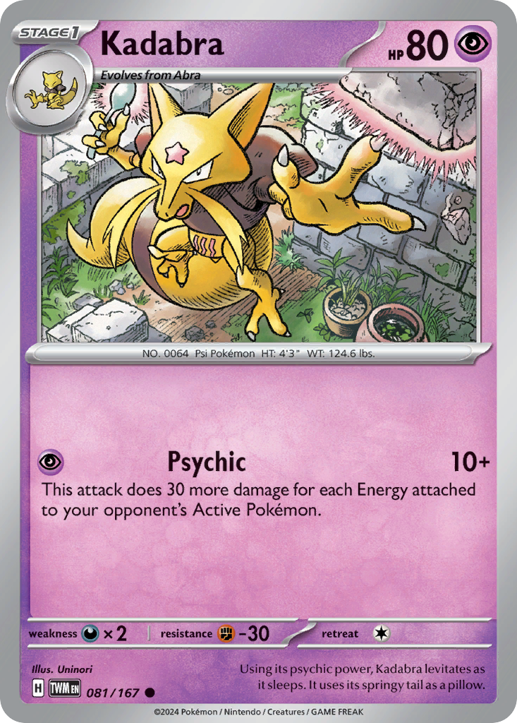 Kadabra 81 Common card from Twilight Masquerade
