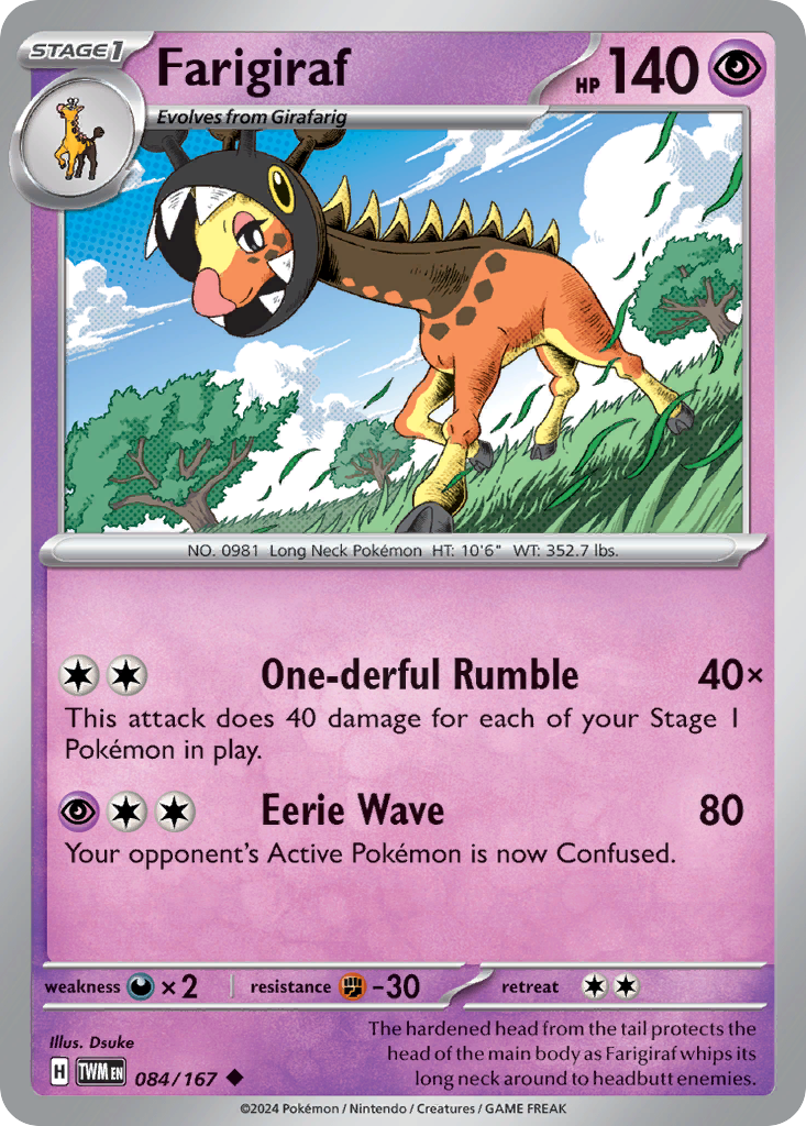 Farigiraf 84 Uncommon card from Twilight Masquerade