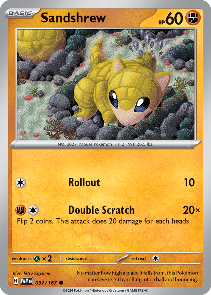 Sandshrew 97 Common card from Twilight Masquerade