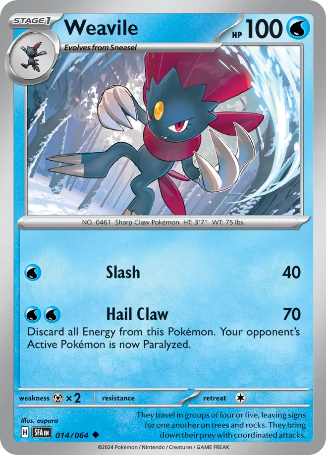 Weavile 14 Uncommon card from Shrouded Fable
