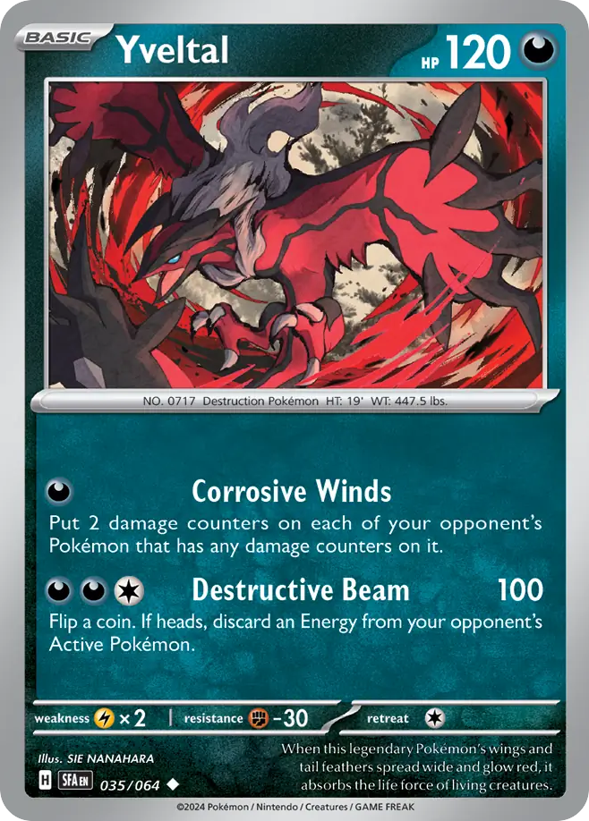 Yveltal 35 Uncommon card from Shrouded Fable