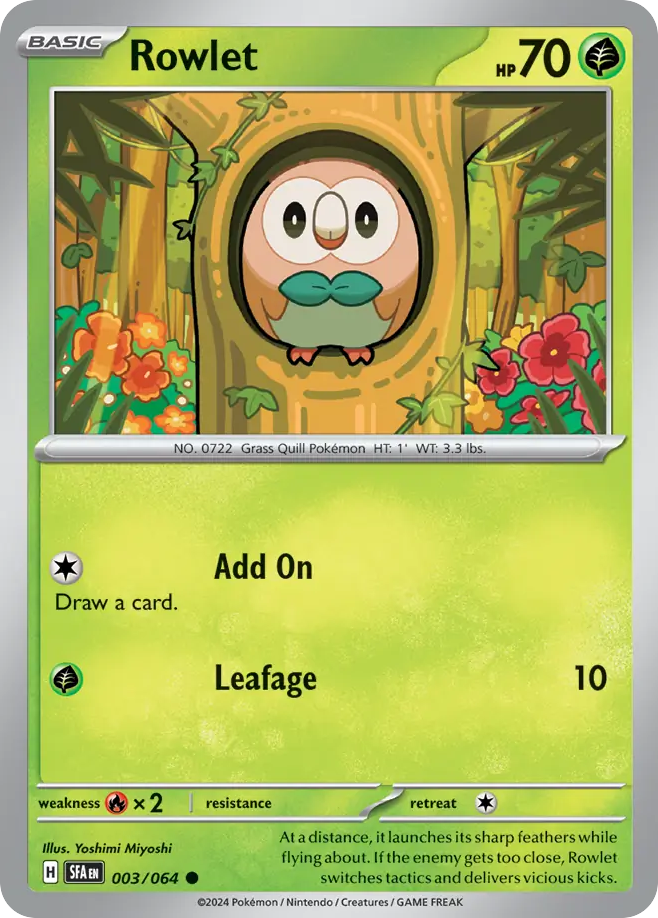 Rowlet 3 Common card from Shrouded Fable