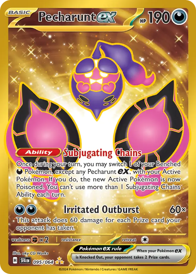 Pecharunt ex 95/64 Hyper Rare card from Shrouded Fable