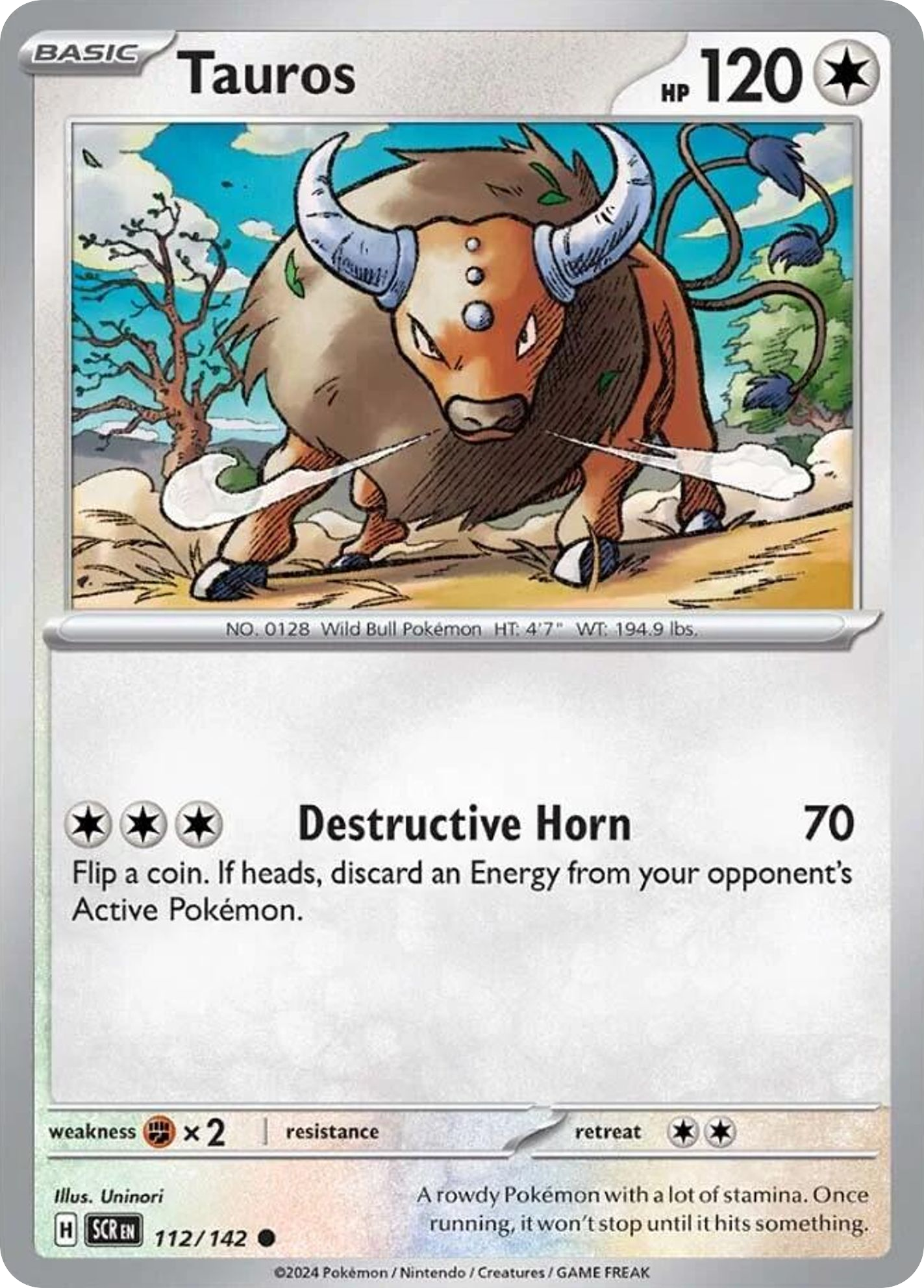 Tauros 112 Common card from Stellar Crown