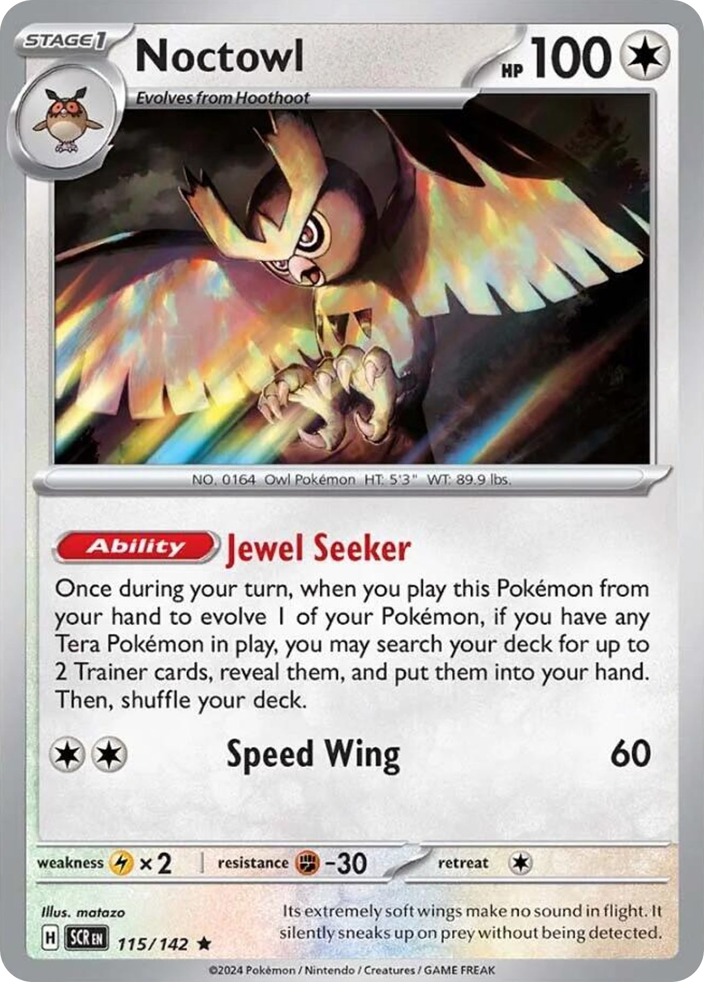 Noctowl 115/142 Rare card from Stellar Crown