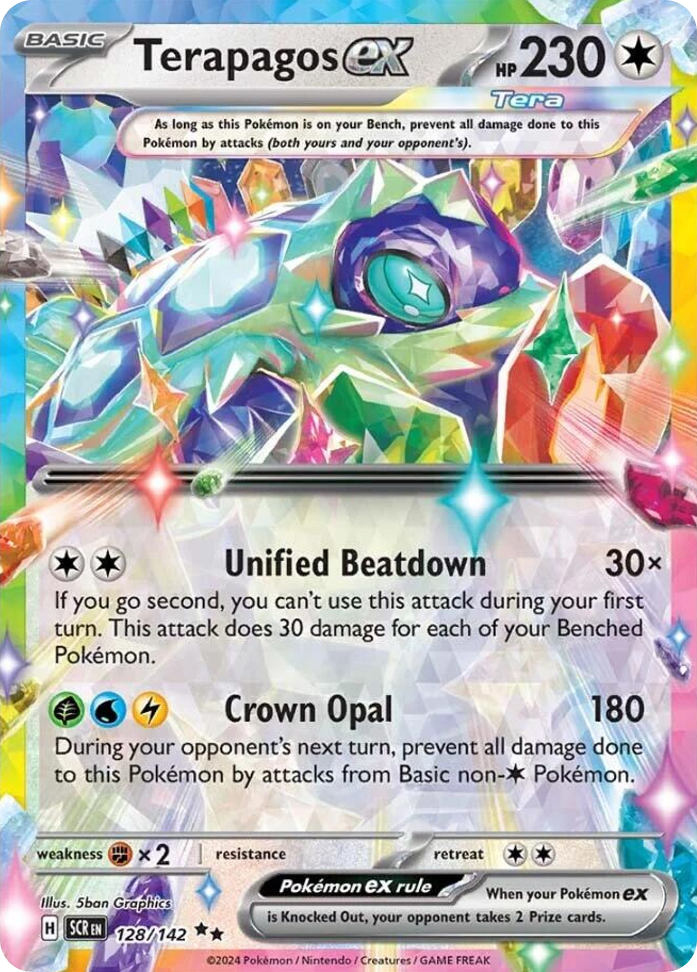 Terapagos ex 128/142 Double Rare card from Stellar Crown