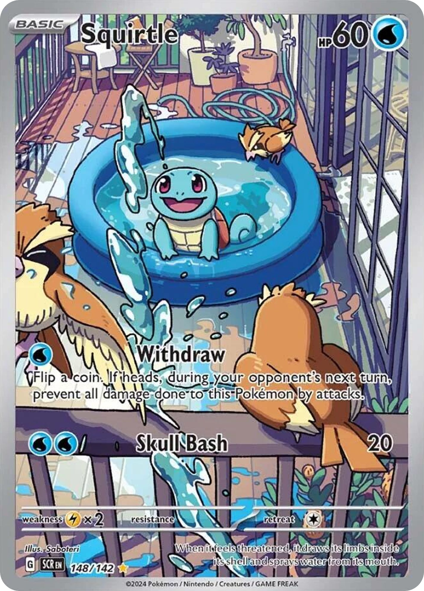 Squirtle 148/142 Illustration Rare card from Stellar Crown