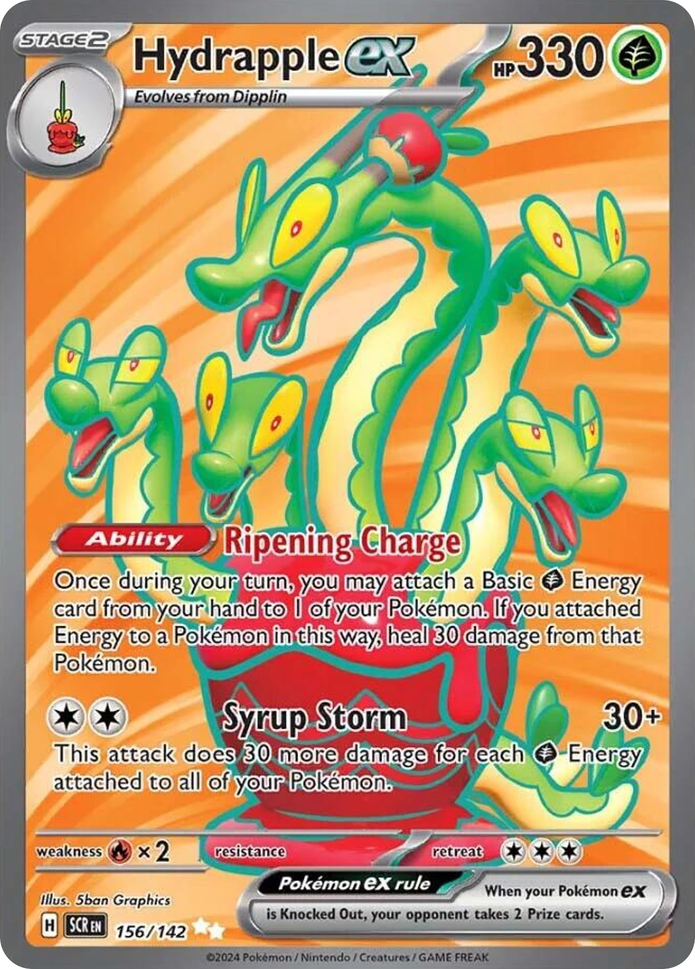 Hydrapple ex 156 Ultra Rare card from Stellar Crown