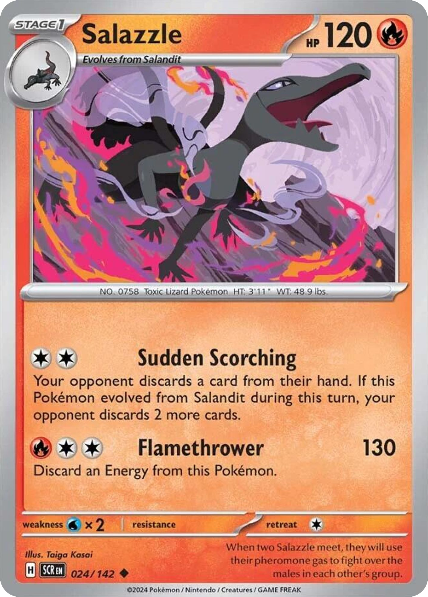 Salazzle 24 Uncommon card from Stellar Crown
