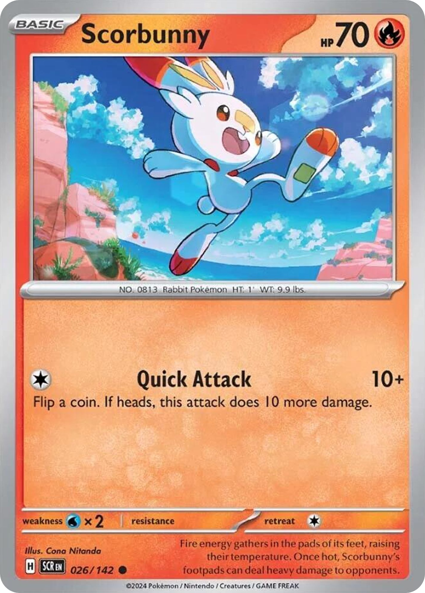 Scorbunny 26 Common card from Stellar Crown