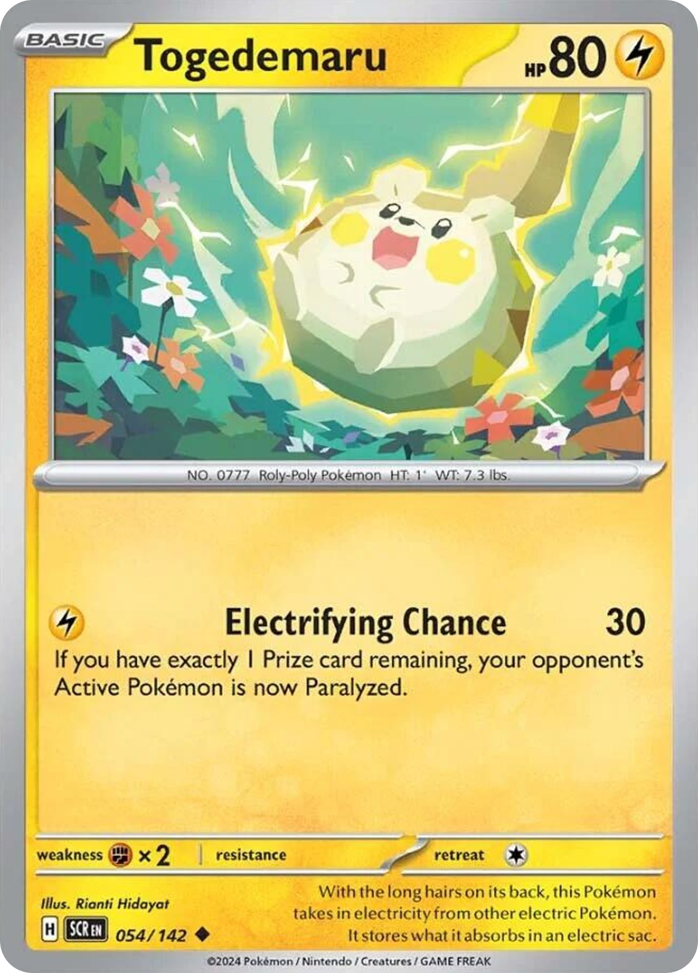 Togedemaru 54 Uncommon card from Stellar Crown