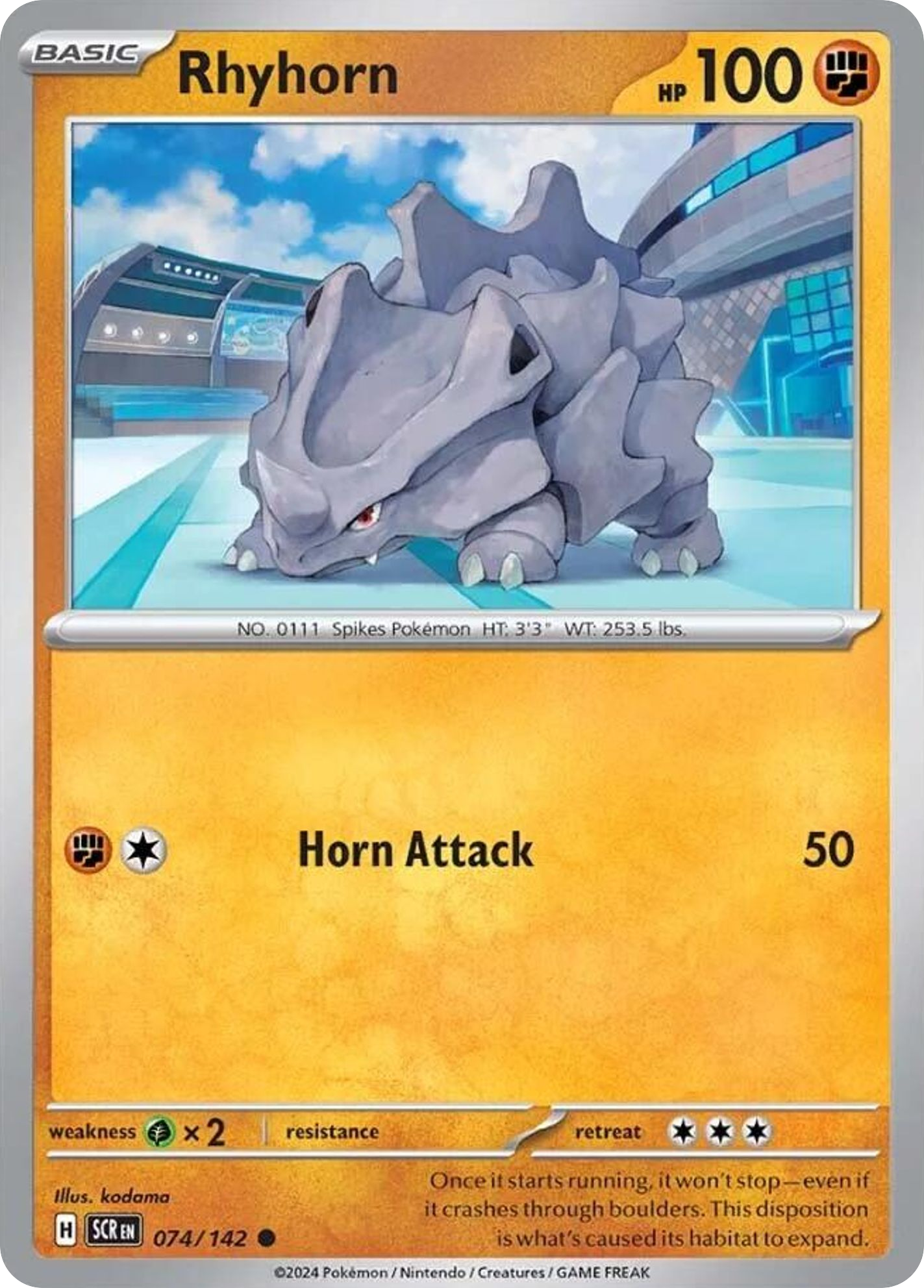 Rhyhorn 74/142 Common card from Stellar Crown