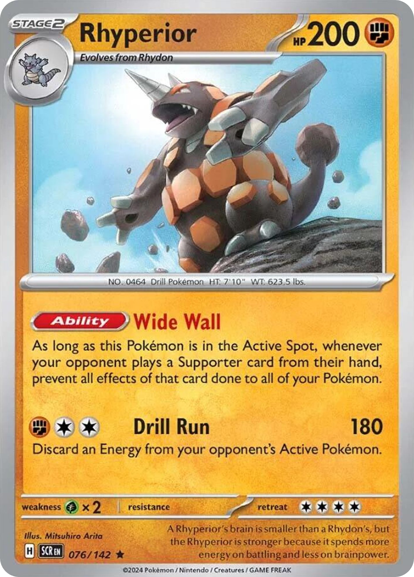 Rhyperior 76 Rare card from Stellar Crown