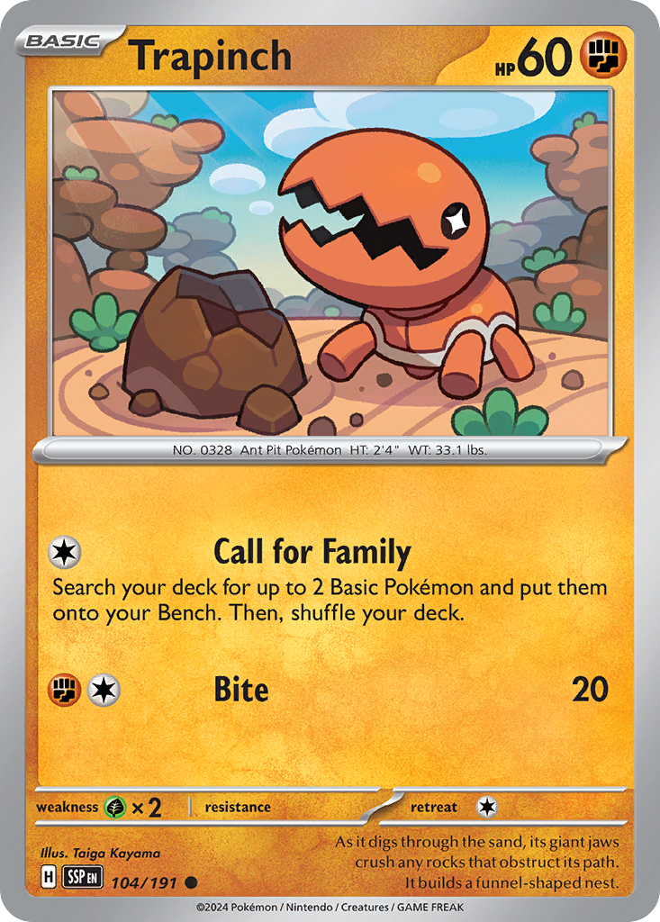 Trapinch 104 Common card from Surging Sparks