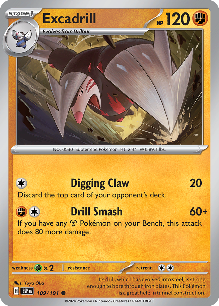Excadrill 109/191 Common card from Surging Sparks