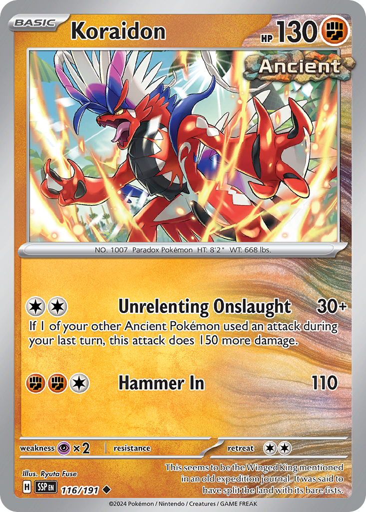 Koraidon 116 Uncommon card from Surging Sparks