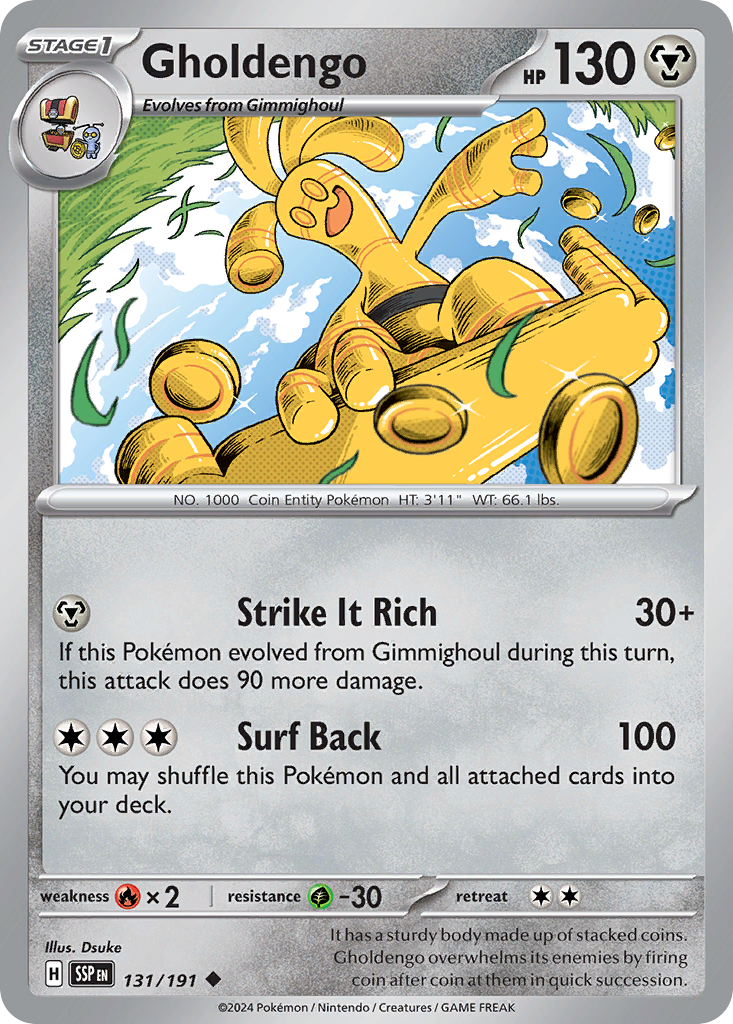Gholdengo 131 Uncommon card from Surging Sparks