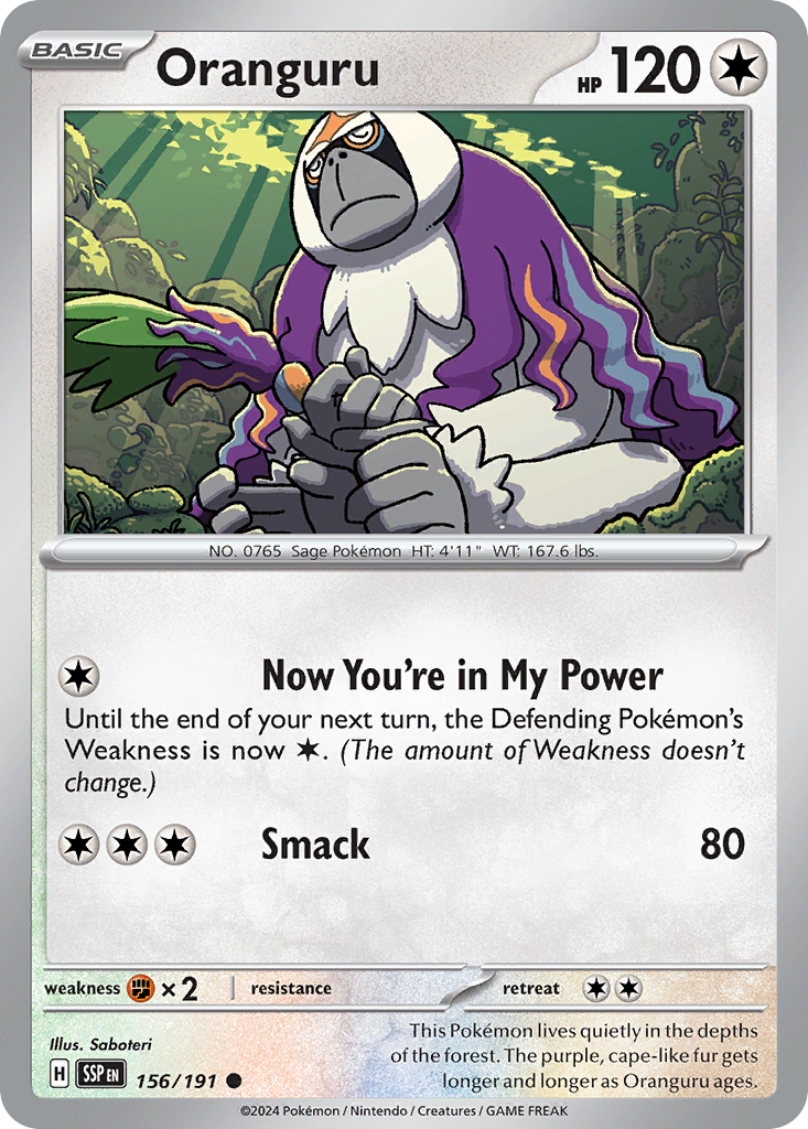 Oranguru 156 Common card from Surging Sparks