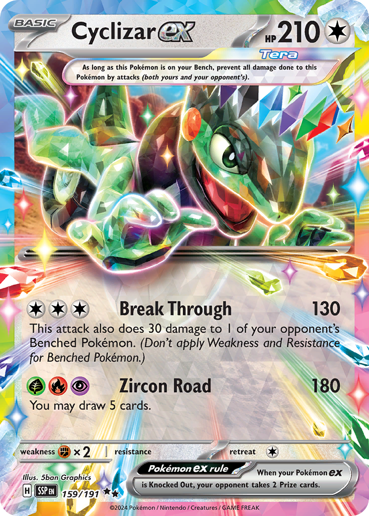 Cyclizar ex 159 Double Rare card from Surging Sparks