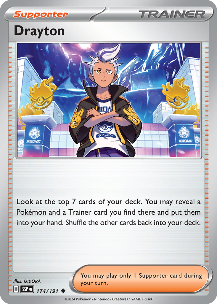 Drayton 174 Uncommon card from Surging Sparks