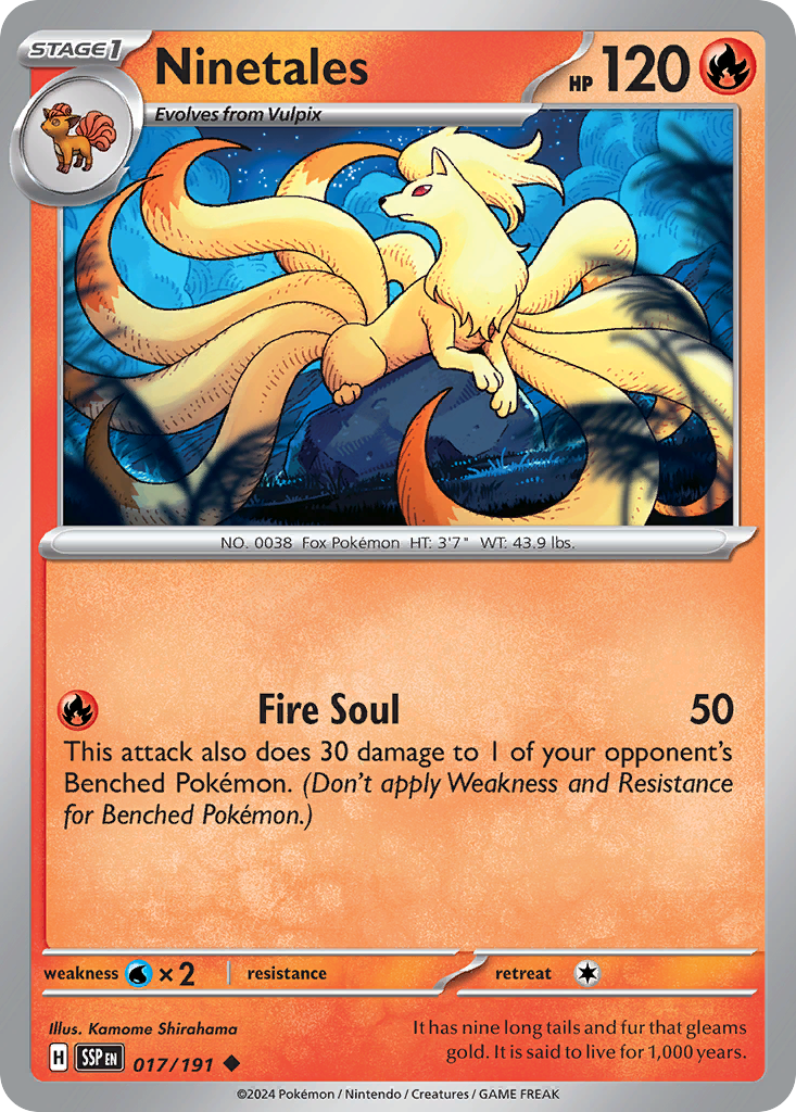 Ninetales 17 Uncommon card from Surging Sparks