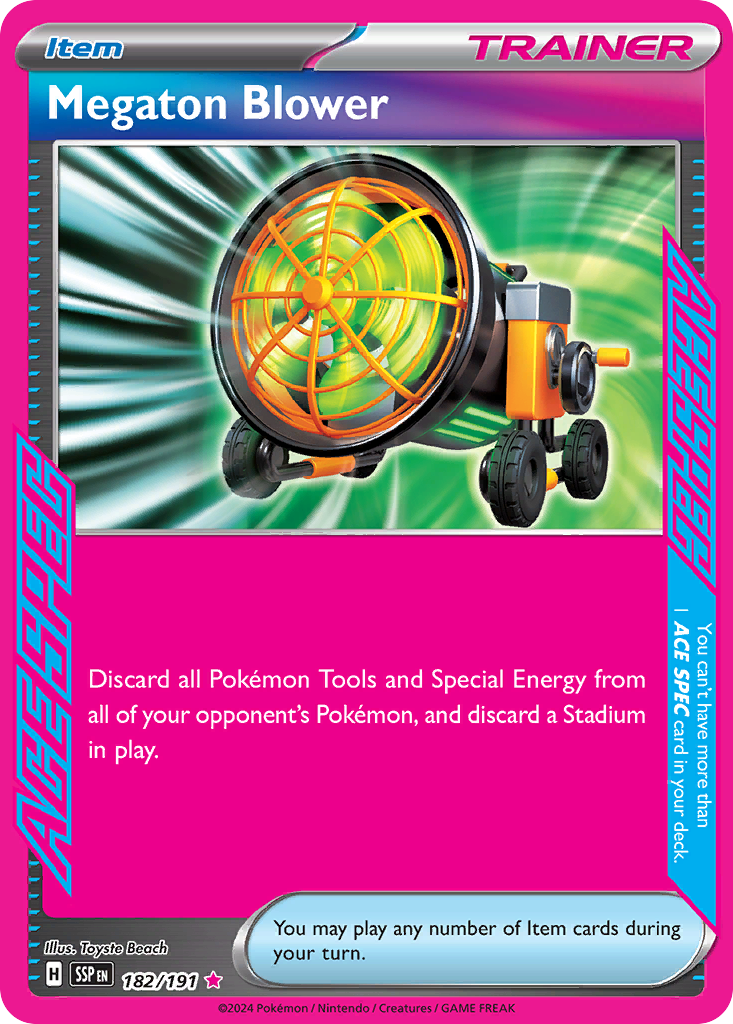 Megaton Blower 182 ACE SPEC Rare card from Surging Sparks