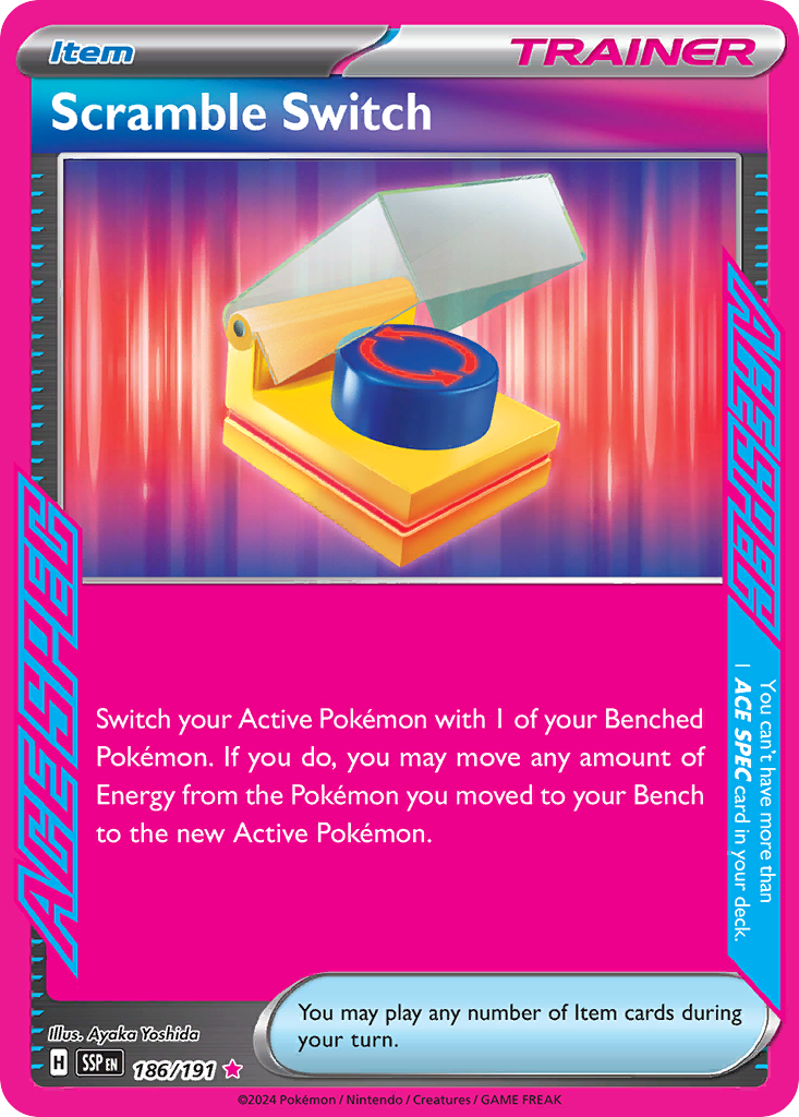 Scramble Switch 186 ACE SPEC Rare card from Surging Sparks