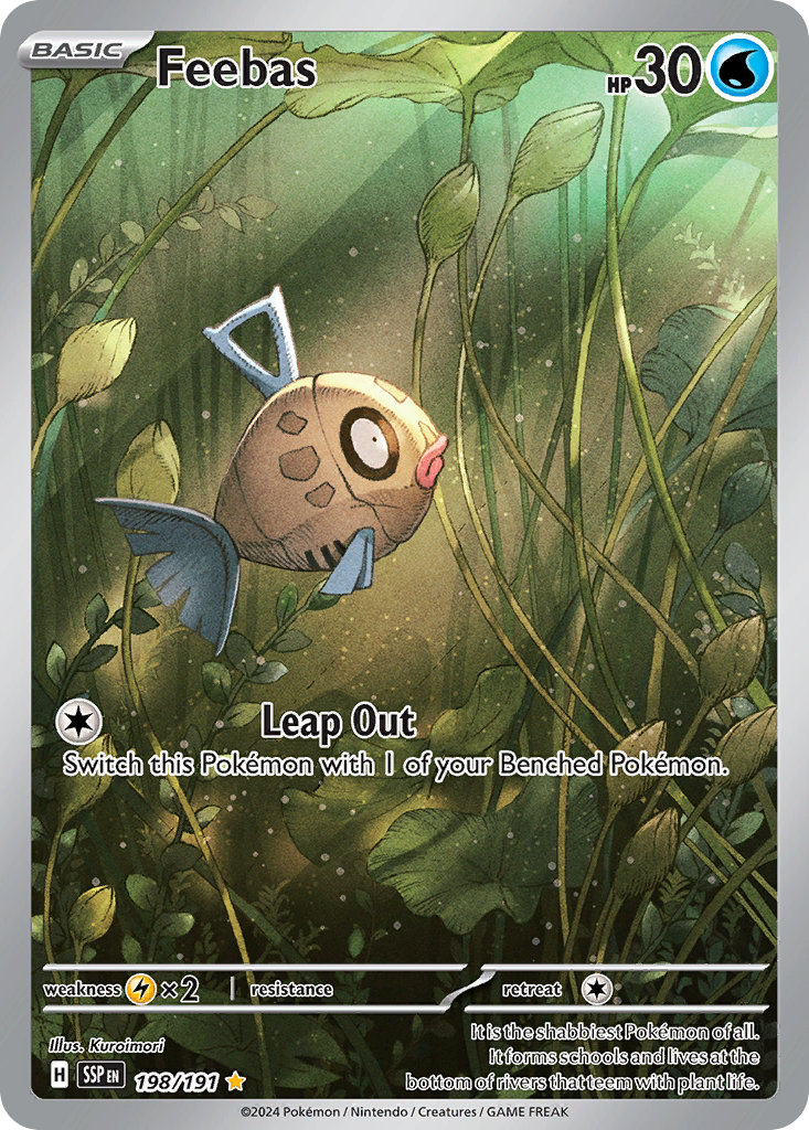 Feebas 198 Illustration Rare card from Surging Sparks