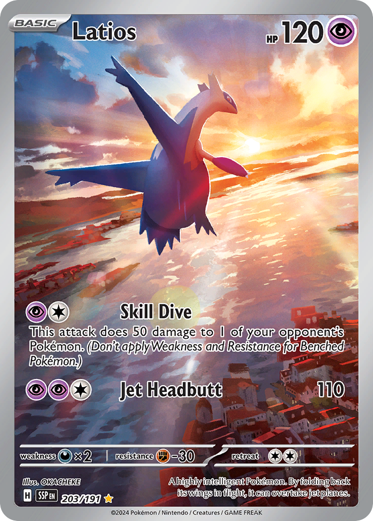 Latios 203 Illustration Rare card from Surging Sparks
